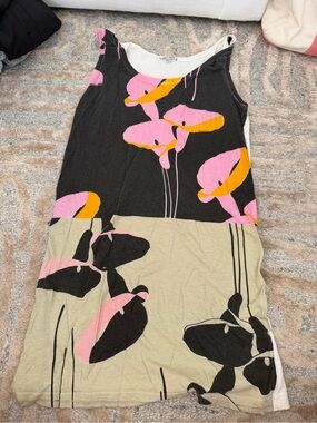 Miu Miu Floral Tank Dress in Black, Pink & Yellow